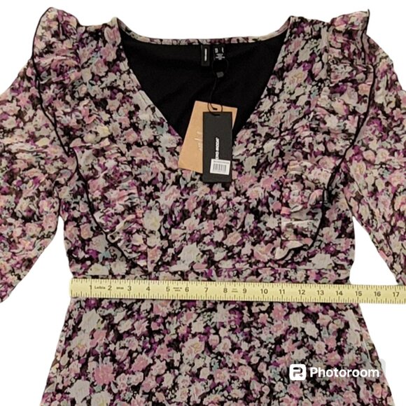 Vero Moda Vmina Inga Ditzy Floral Short Babydoll Ruffle Dress Nordstrom NEW - Picture 9 of 16